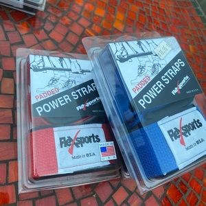 3 Pairs Flexsports Padded Powerstraps | Blue Red Black OSFA | Brand New
